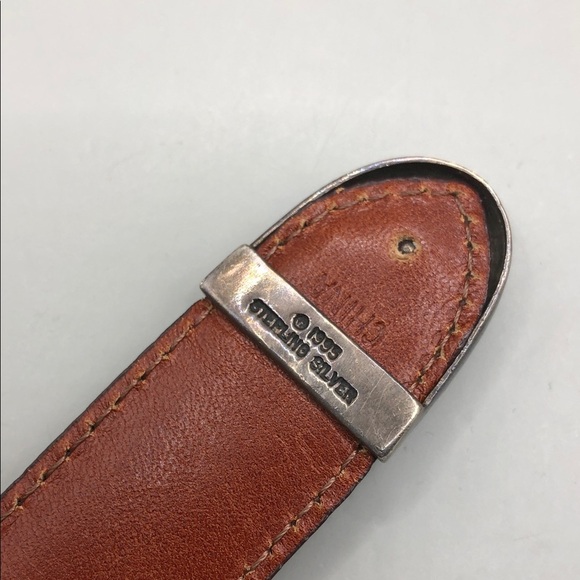 Alexander Kalifano Sterling Silver Belt Grain Leather sz 30  UNISEX Southwestern main image 11